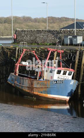 Garlieston harbour Scotland shell fish fishing boat BA692 moored at the small port on Wigtown Bay photo November 2024 Stock Photo