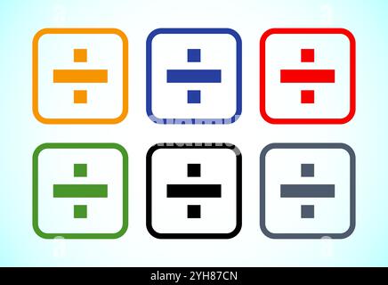 Divide icon design set, Math symbol Stock Vector