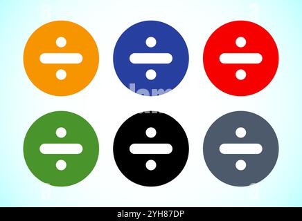 Divide icon design set, Math symbol Stock Vector