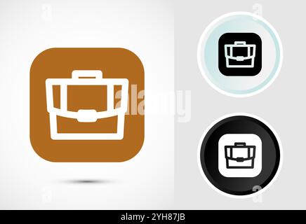 Briefcase icon design illustration, bag icon for apps and websites Stock Vector