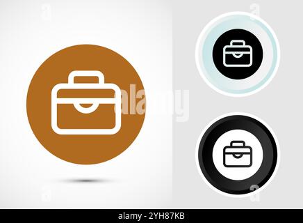 Briefcase icon design illustration, bag icon for apps and websites Stock Vector