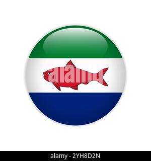 Flag Federal dependencies of Venezuela's Flag on button Stock Vector