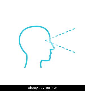 Visual perception icon. Isolated on white background. From blue icon set. Stock Vector