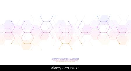 Abstract geometric background with hexagons pattern. The design element of hexagonal shape Stock Vector