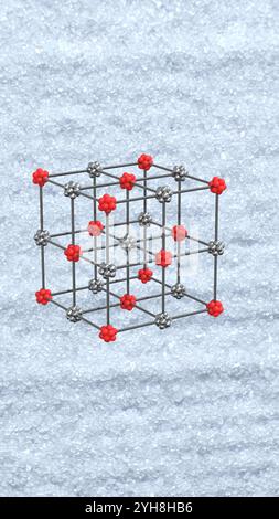 Crystal Lattice Salt 3D Illustration. Stock Photo