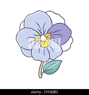 vector illustration of a pansy flower , for floral designs, botanical, & nature-themed projects. flower vector. Stock Vector