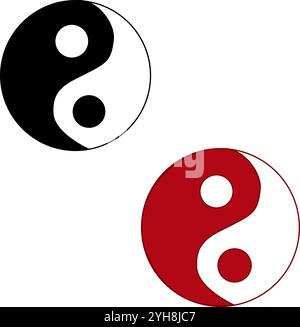 Balance Icon. yin yang vector cartoon color illustration. Equilibrium Symbol Stock Vector