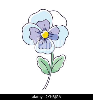 vector illustration of a pansy flower , for floral designs, botanical, & nature-themed projects. flower vector. Stock Vector