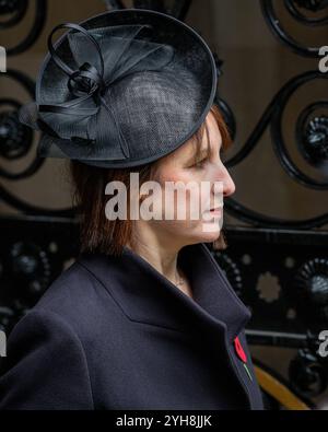 Downing Street, London, UK. 10th Nov, 2024. Rachel Reeves, Chancellor of the Exchequer of the United Kingdom, MP Leeds West and Pudsey. Politicians, including former Prime Ministers, are seen walking through Downing Street on the way to attending the Remembrance Sunday ceremony on Whitehall in Westminster. Credit: Imageplotter/Alamy Live News Stock Photo