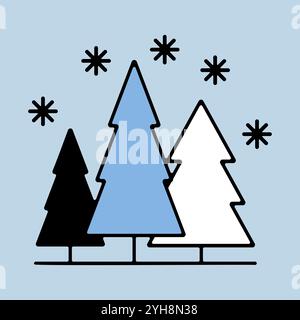 Snow forest vector isolated icon. Winter sign. Graph symbol for travel and tourism web site and apps design, logo, app, UI Stock Vector