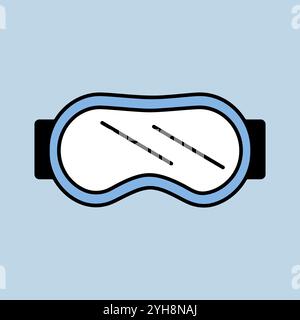 Classic snowboard ski goggles vector isolated icon. Winter sign. Graph symbol for travel and tourism web site and apps design, logo, app, UI Stock Vector