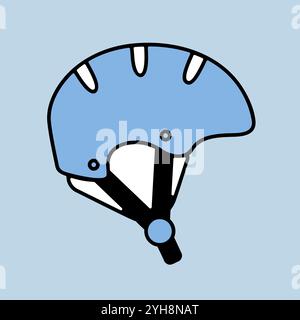 Helmet for skiing, snowboarding, extreme sports and bicycle vector isolated icon. Graph symbol for travel and tourism web site and apps design, logo, Stock Vector