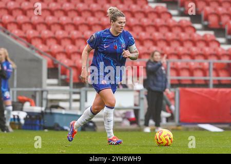 St Helens, UK. Sunday 10th November 2024, Barclays Women’s Super League: Liverpool FC Women Vs Chelsea FC Women at St Helens Stadium. Millie Bright during the game. Credit James Giblin/Alamy Live News. Stock Photo