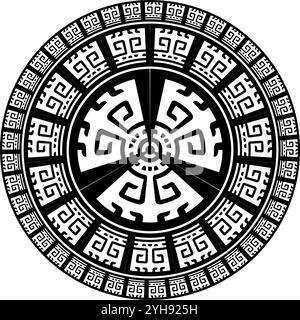 Complex design featuring Aztec and Greek ornamental styles Stock Vector
