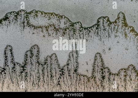Frost Pattern on Glass; Winter; UK Stock Photo