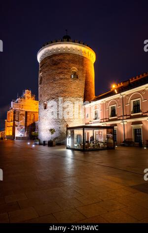 Lublin, Poland - September 12, 2022: The Lublin Royal Castle at night, Poland Stock Photo