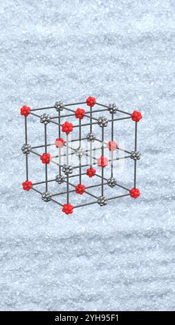 Crystal Lattice Salt 3D Illustration. Stock Photo