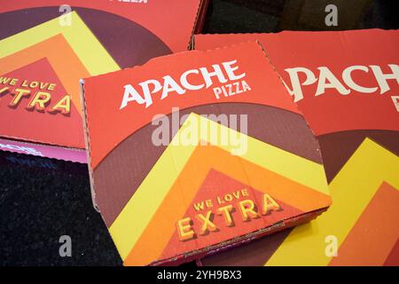 apache pizza pizza and food boxes, county mayo, republic of ireland Stock Photo