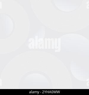 Vector white geometric abstract texture overlap layer on bright space. Lines effect decoration for banner. Graphic design circles elements. Stock Vector