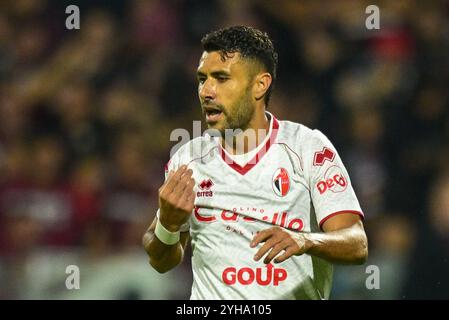 Salerno, Italy. 10th Nov, 2024. Raffaele Pucino of SSC Bari gestures during the Serie B match between US Salernitana and SSC Bari at Stadio Arechi, Salerno, Italy on November 10, 2024. Credit: Nicola Ianuale/Alamy Live News Stock Photo