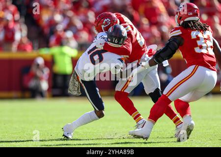 Denver Broncos wide receiver Troy Franklin (16) runs with the ball ...