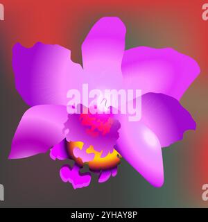 The beautiful orchid flower, vector illustration Stock Vector