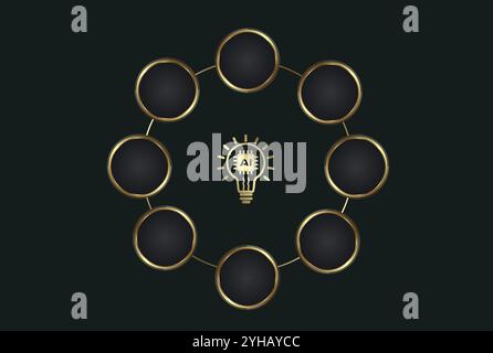 Circle premium vector charts option, and Abstract business infographic, luxury option template Stock Vector