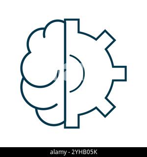Artificial intelligence processor chip icon, and vector symbol for graphic design, symbol, web site, social media, mobile app, illustration Stock Vector