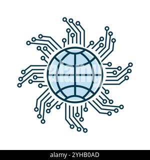 AI-artificial intelligence icon, symbol, technology system and artificial intelligence world vector illustration Stock Vector