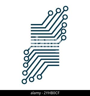 The Artificial intelligence line icons on white background Stock Vector