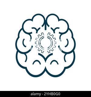 AI brai setting up for new installation icon, and Artifical intelligent symbol concepts design Stock Vector