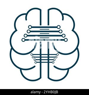 AI brain connection icon, Artificial intelligent icon of high quality AI symbol, artificial intelligence icon Stock Vector