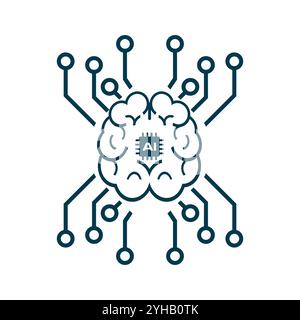 AI chip set for installing, and AI setting up mode icon, and AI vector and illustration shape, symbol of AI design Stock Vector