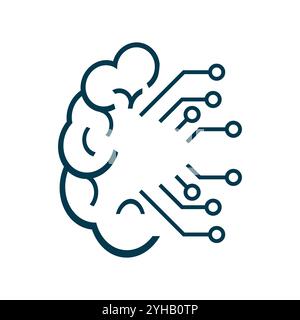 Ai brain icon, AI symbol, AI concept and Artificial intelligence head icon vector, AI icon vector design Stock Vector