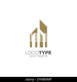 Letter M Building Logo Design Vector Stock Vector