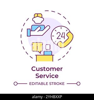 Customer service multi color concept icon Stock Vector