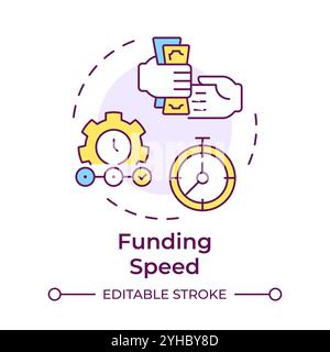 Funding speed multi color concept icon Stock Vector