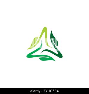Three Leaf Abstract Logo Design. Leaf Organic Icon Stock Vector