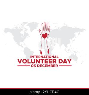 International volunteers day background celebrated on december 5.International Volunteer day is observed every year on December 5. Stock Vector