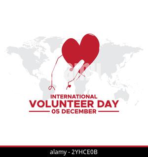 International volunteers day background celebrated on december 5.International Volunteer day is observed every year on December 5. Stock Vector