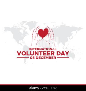 International volunteers day background celebrated on december 5.International Volunteer day is observed every year on December 5. Stock Vector