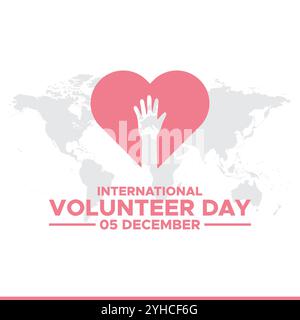 International volunteers day background celebrated on december 5.International Volunteer day is observed every year on December 5. Stock Vector