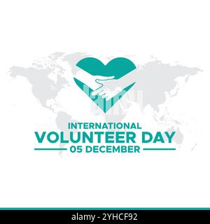 International volunteers day background celebrated on december 5.International Volunteer day is observed every year on December 5. Stock Vector