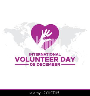 International volunteers day background celebrated on december 5.International Volunteer day is observed every year on December 5. Stock Vector