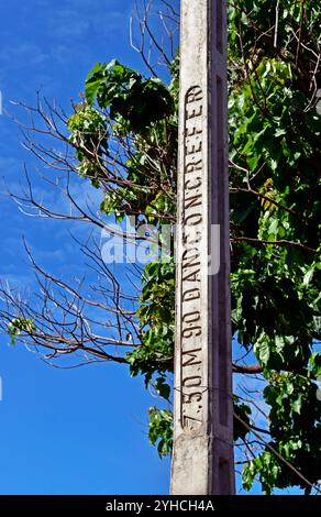 Concrete pole on street in Ribeirao Preto, Sao Paulo, Brazil Stock Photo