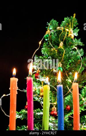 Night of the Candles, traditional Colombian celebration. Stock Photo