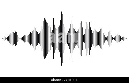 Black sound wave equalizer isolated on white background Stock Vector