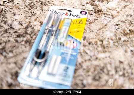 Avon, USA - January 5, 2022: Closeup of packaged store brand of paper mate pencils mechanical for school Stock Photo