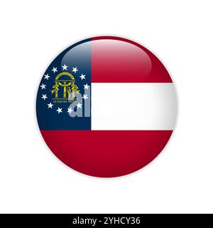 Flag Georgia  U.S. state button Stock Vector