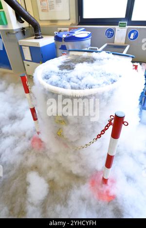 Production of gearboxes for wind turbines in a modern industrial plant - interior view of the production plant and storage with machines Stock Photo